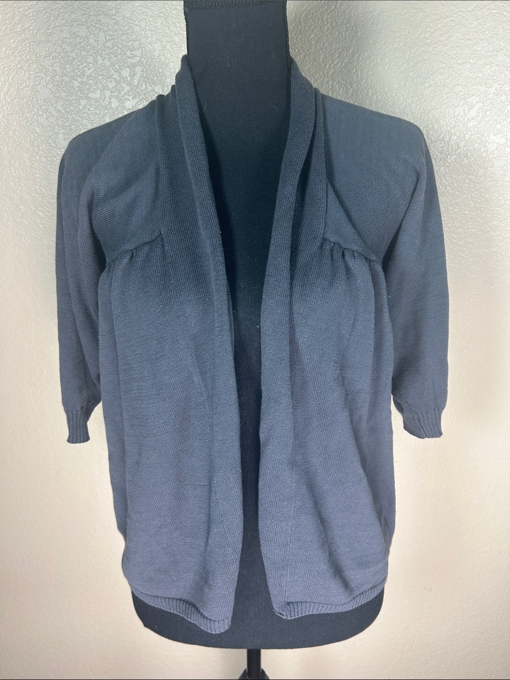 The Limited Slate Blue Open Front Shawl Collar Cardigan Sweater Large